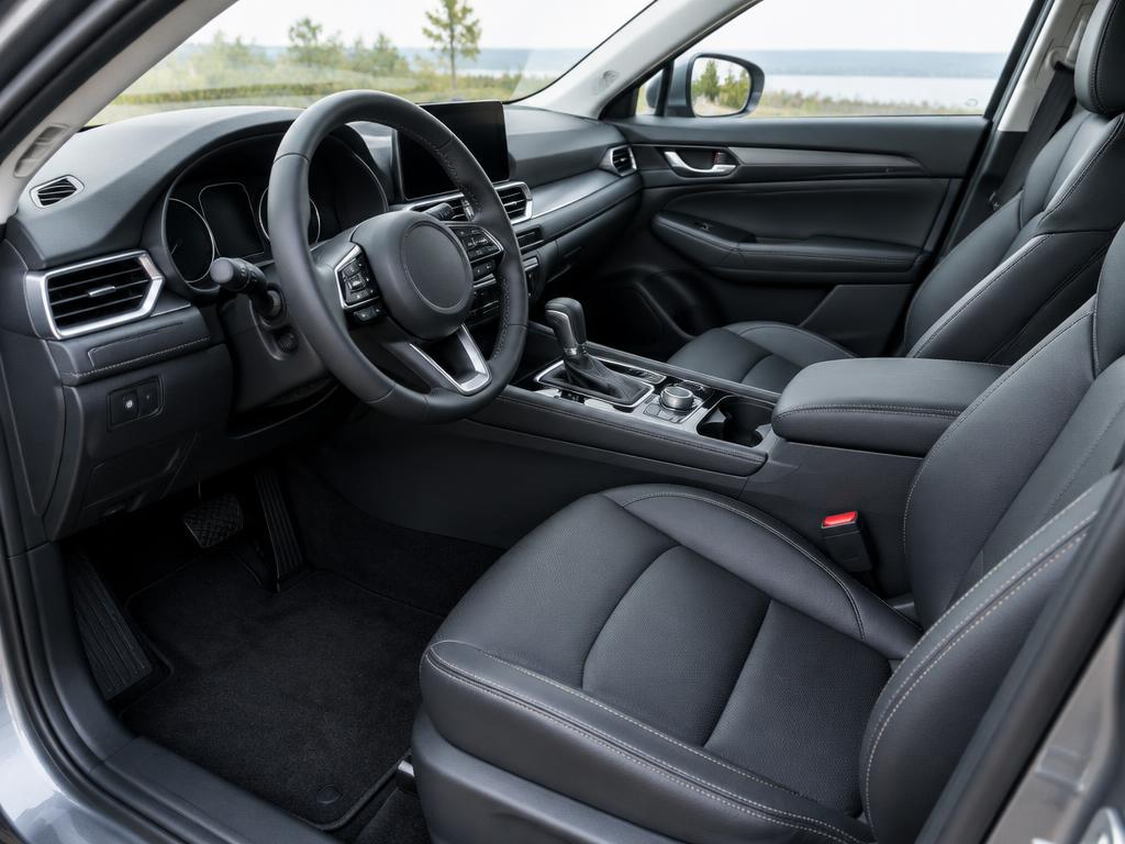 Intérieur d'une voiture moderne, tableau de bord et sièges