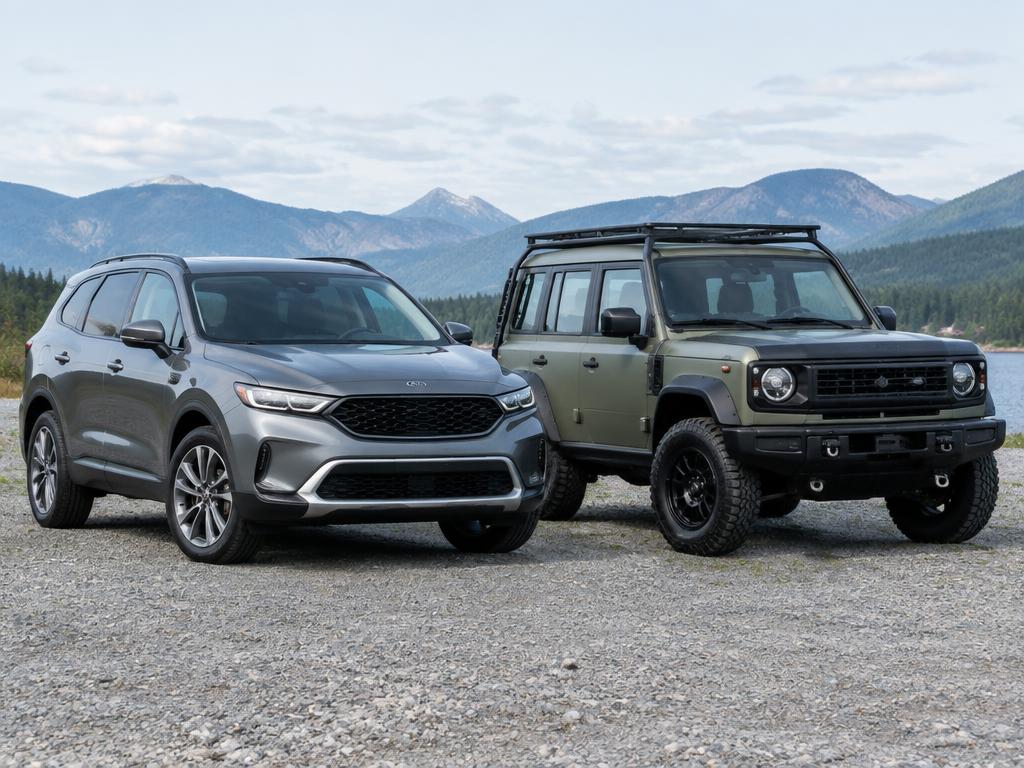 SUV et 4x4 tout-terrain stationnés côte à côte
